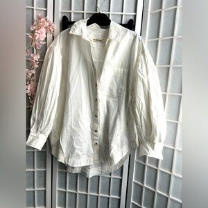 We the free button vintage flare oversized button top